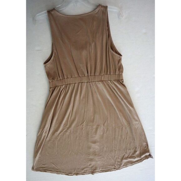 Blencot YL5W2211257 Women's Sz Large Khaki Sleeveless Button Down Casual Dress - Picture 8 of 9